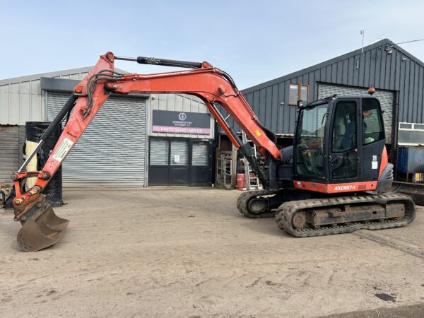 2013 Kubota KX080-4 8 Ton Tracked Excavator/Digger 4900 hrs. 3 Buckets Air-Con