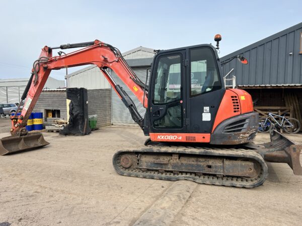 2013 Kubota KX080-4 8 Ton Tracked Excavator/Digger 4900 hrs. 3 Buckets Air-Con