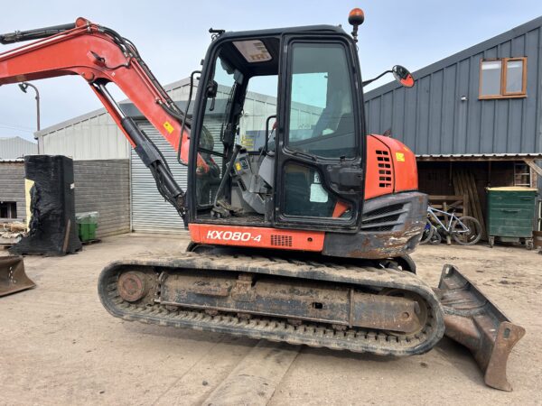 2013 Kubota KX080-4 8 Ton Tracked Excavator/Digger 4900 hrs. 3 Buckets Air-Con